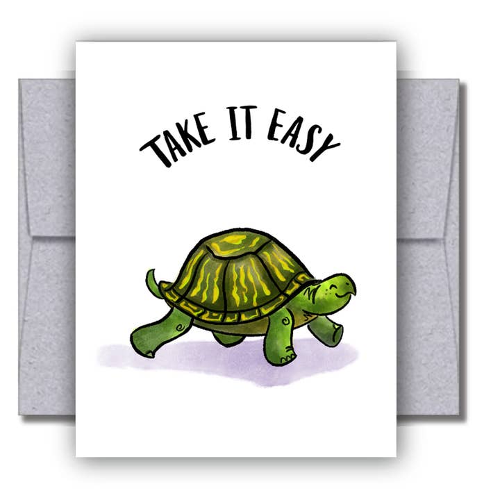 Take It Easy Turtle - Get Well Card voor wholesale door Sketches By The Sea