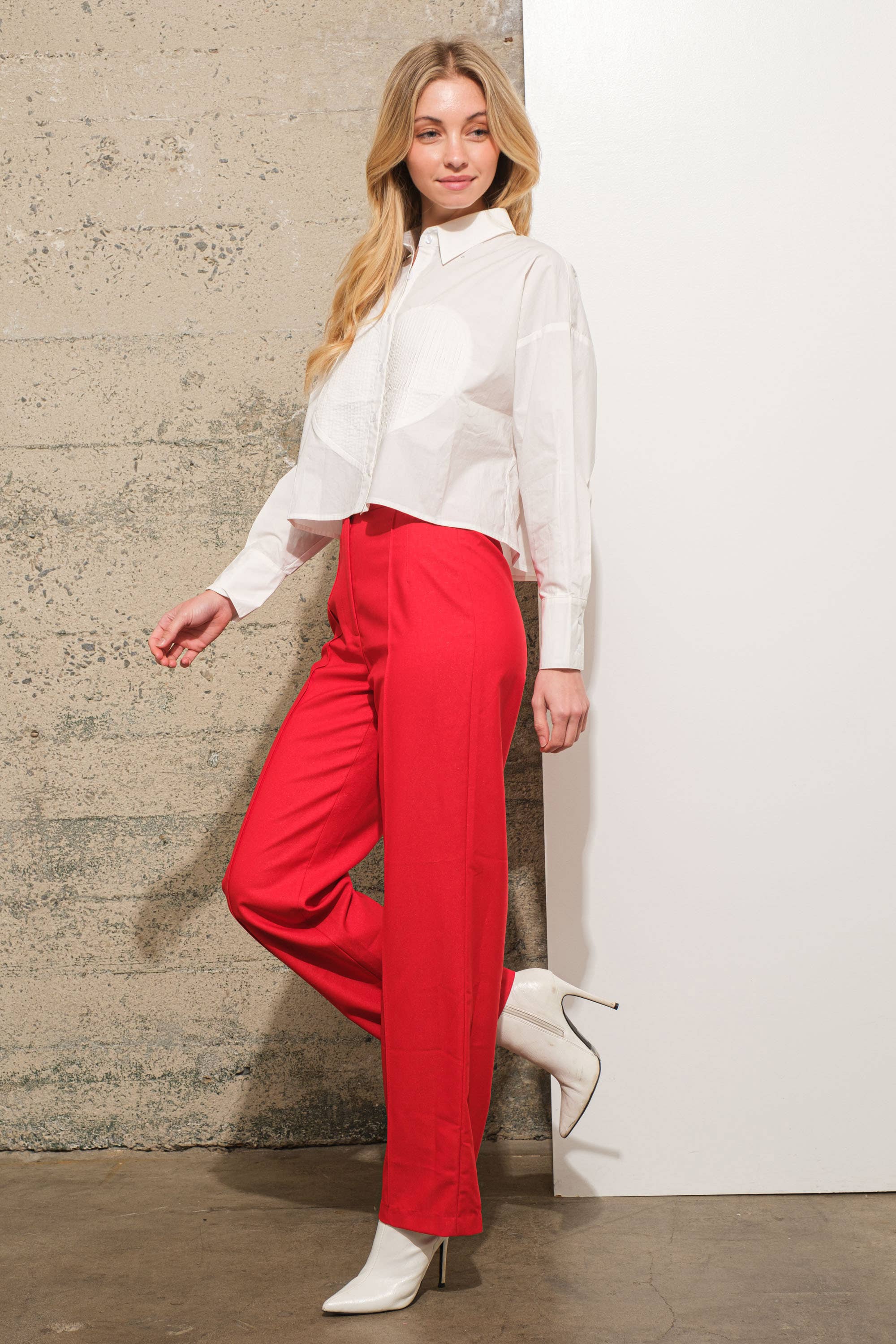 Blue B - Vente Pantalon – femme - Pantalon formel taille mi-haute à jambes droites légèrement fuselées12