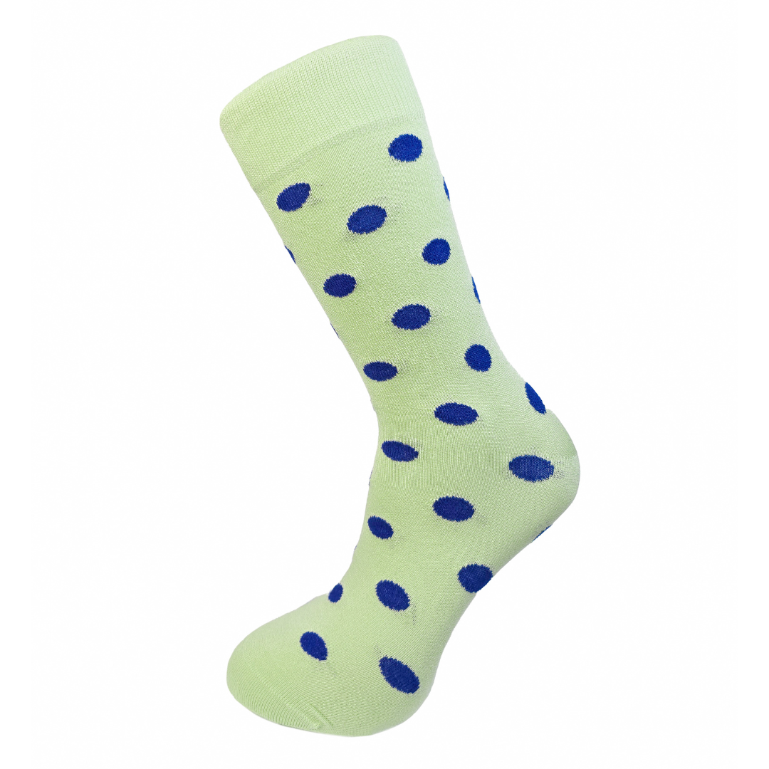 Slopes&Town - Wholesale Socks - Unisex - Mint Green and Dark Blue Dots Bamboo Socks0
