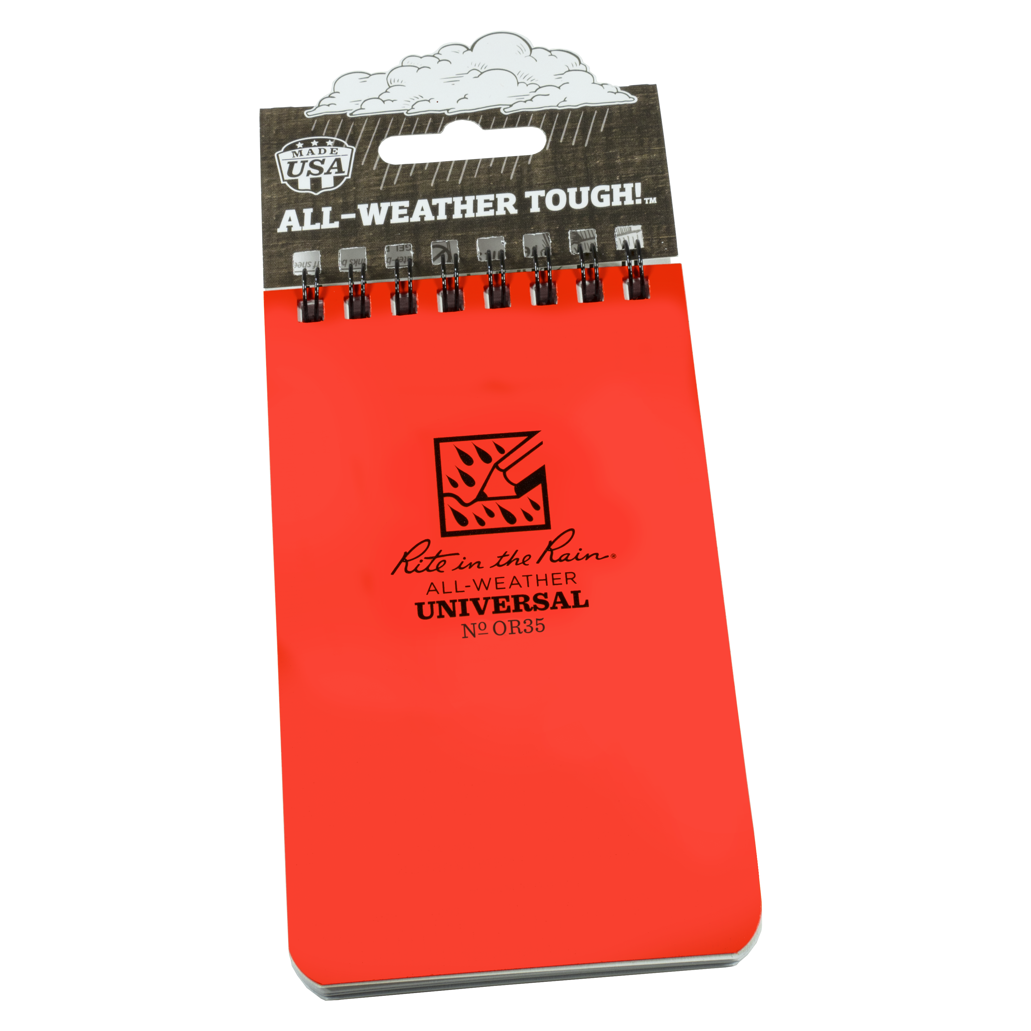 Rite in the Rain - Wholesale Notebook - Rite in the Rain 3" x 5" Top Spiral Notebook, Orange6