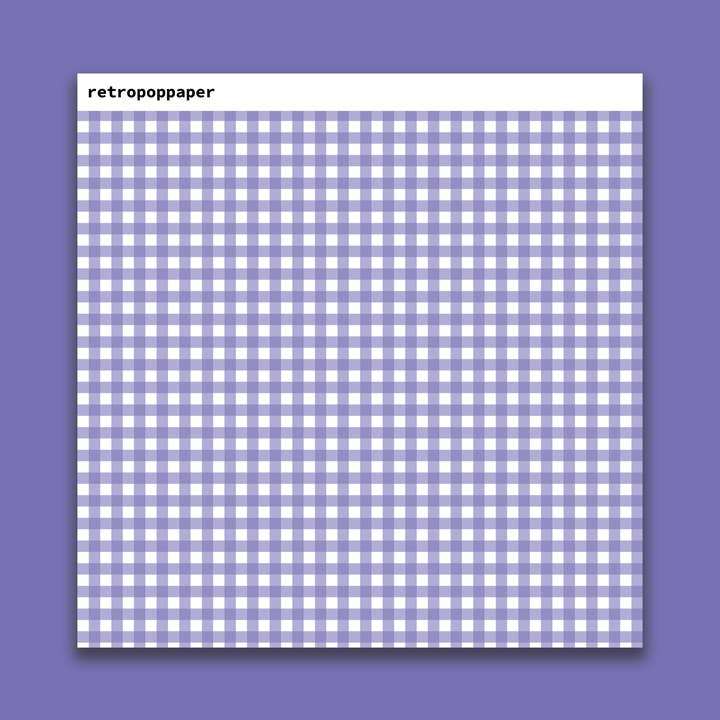Purple Checkers Scrapbook Paper for wholesale by Retro Pop Paper