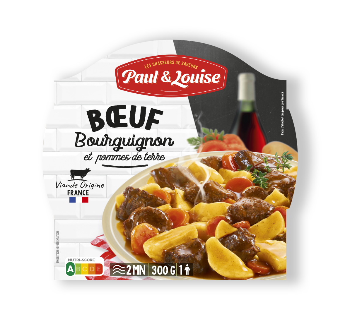 Paul & Louise - Wholesale Shelf Stable Prepared Meal - Beef bourguignon and its potatoes (300 g)0