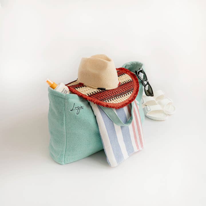 Luzia - Wholesale Beach Bag - Beach and Pool Tote Bag - Island Paradise (Turquoise)