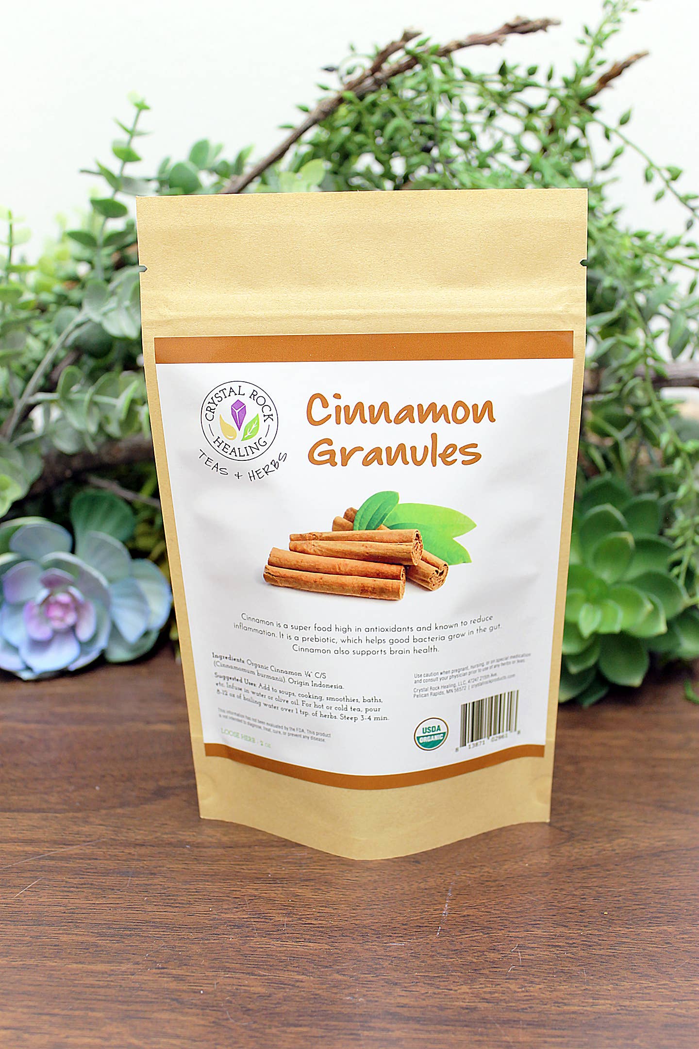 Crystal Rock Healing, LLC - Wholesale Herbs - Cinnamon Granules 2oz Organic