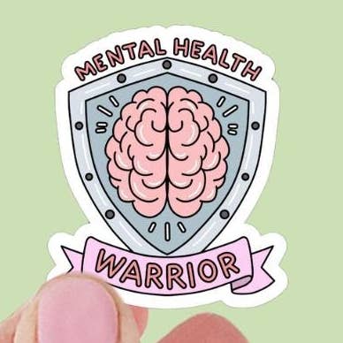 Mental sundhed hjernekriger vinylklistermærke for engroshandel hos Limes & Lilly