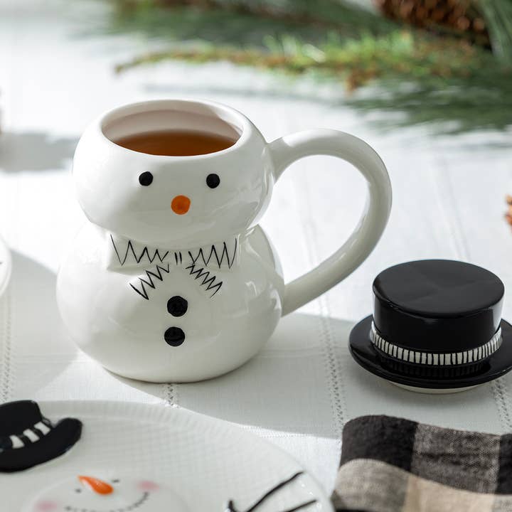Grace Teaware - Wholesale Coffee Mug - Snowman 16oz Coffee Mug with Lid1