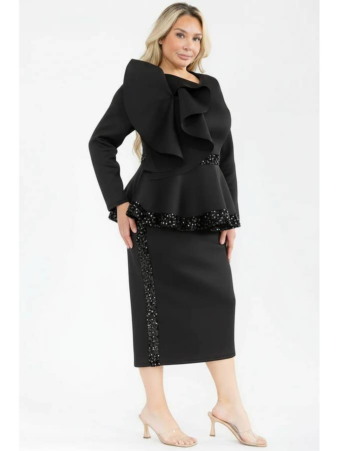 J2 FASHION - Wholesale Dress - Women's - Ruffle Peplum Skirt Set5