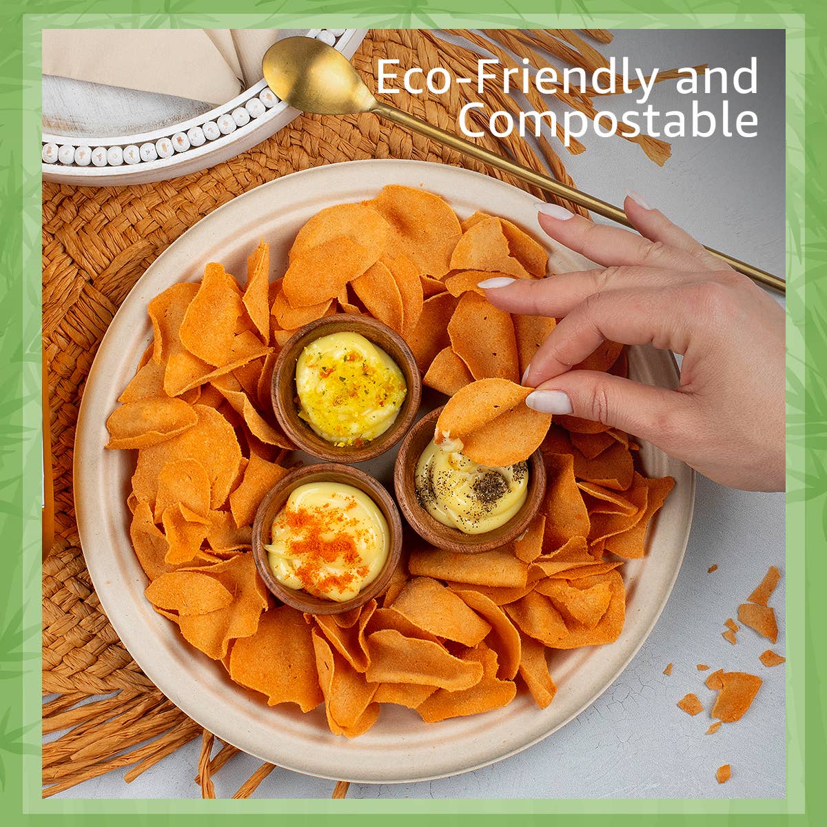 Ibambo – wholesale Disposable plate – Ibambo Bamboo Disposable Paper Plates - 10 Inch - 125 Pack5