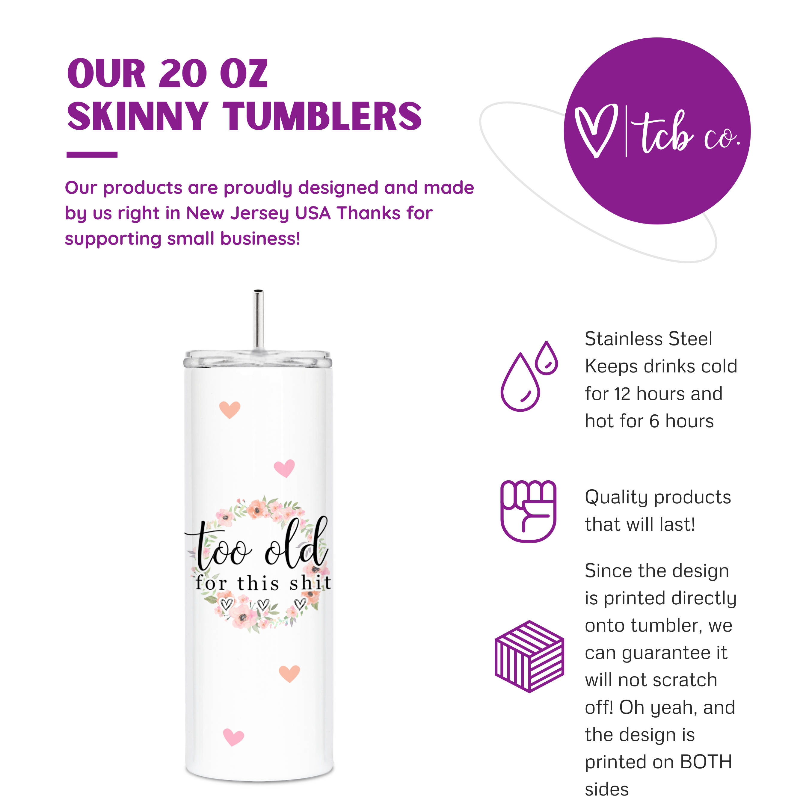 tcbco – Großhandel Thermotasse/-becher – Zu alt für diesen lustigen Skinny Tumbler1