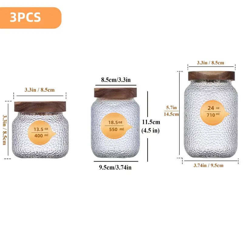Huis Van Merken - Wholesale Food Storage Container - Airtight Glass Coffee Jars - Wooden Lid Canisters Food Storage3