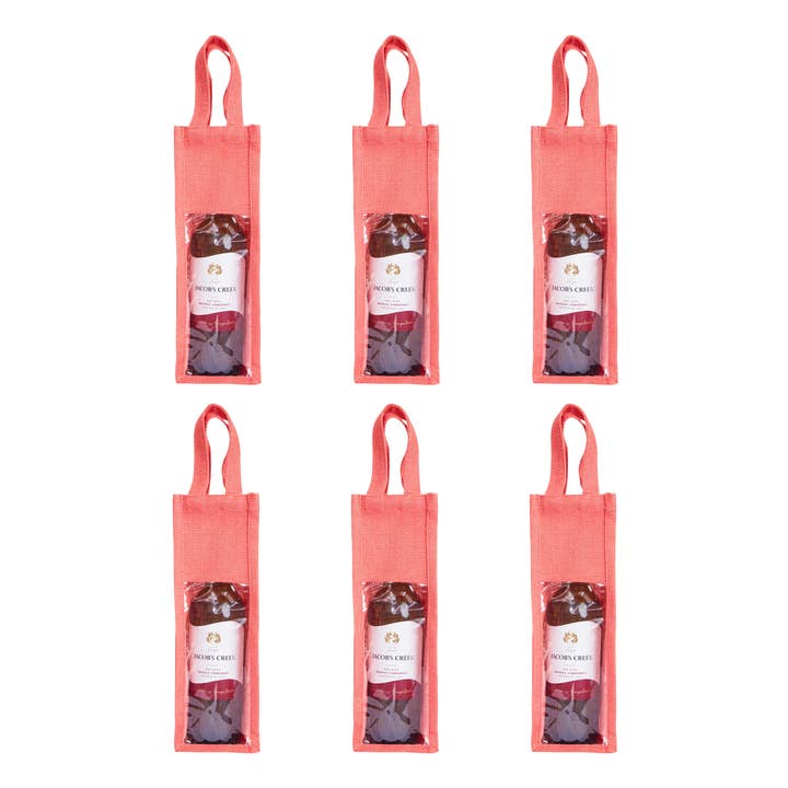 ecojutebags - Wholesale Wine gift bag - Eco Jute Wine Bags – 6-Pack Durable Flat Handle Gift Totes9