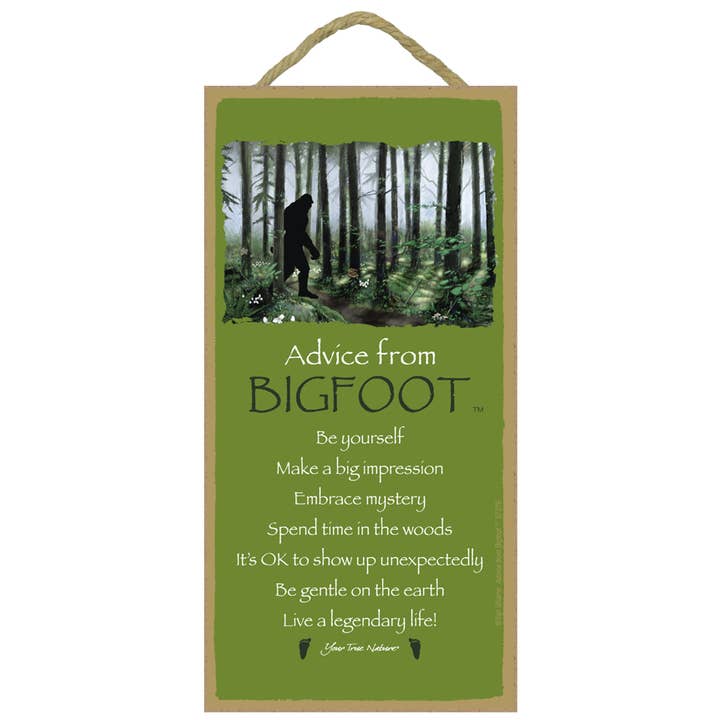 Big Foot / Advice From Wood Plaque for wholesale by SJT Enterprises, Inc.