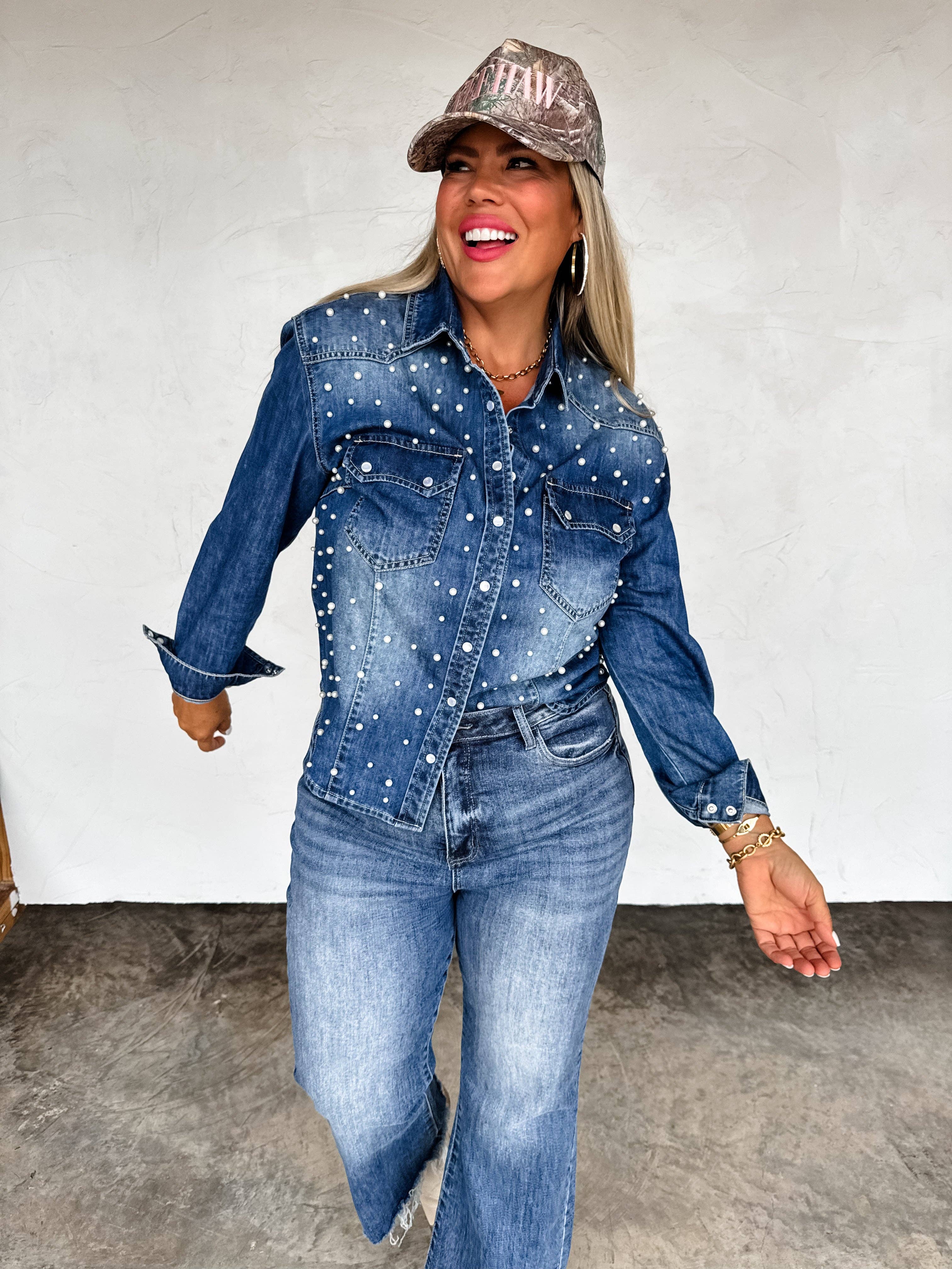 BLAKELEY - Wholesale Button Down Shirt - Women's - DOLLY DENIM TOP4