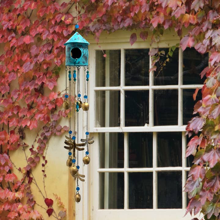 Wilco Home - Wholesale Bird House - Fiesta Birdhouse Windchime with Ornaments & Mini Cowbells