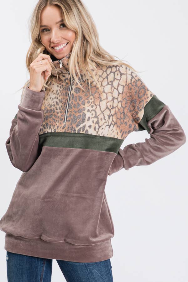 7th Ray - Wholesale Sweatshirt - Women's - Everyday Casual Half-Zip Activewear Sweatshirt T27336