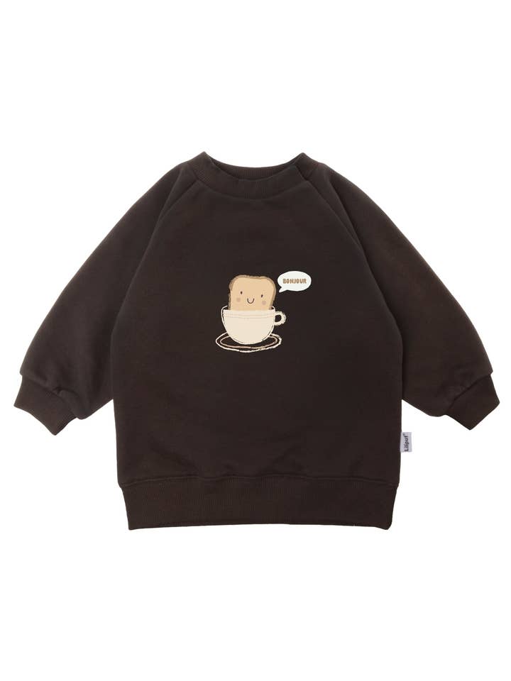 Sweatshirt i brun med Toastie-print for engroshandel hos Liliput