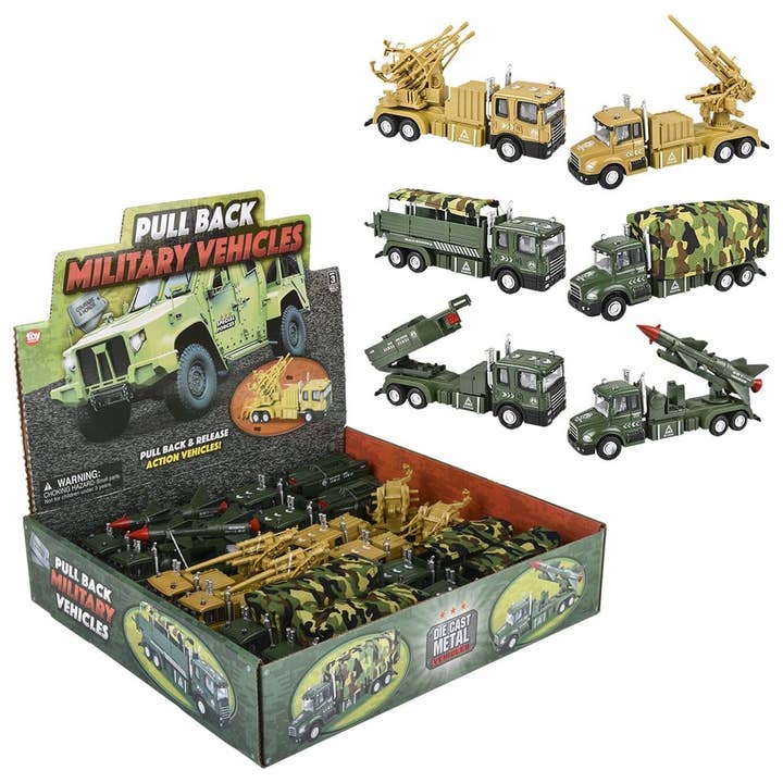 La Luna Bella - Toys - Wholesale Toy Car/Truck - Kids - 6" DIE-CAST PULL BACK MILITARY VEHICLES LLB Car Toys