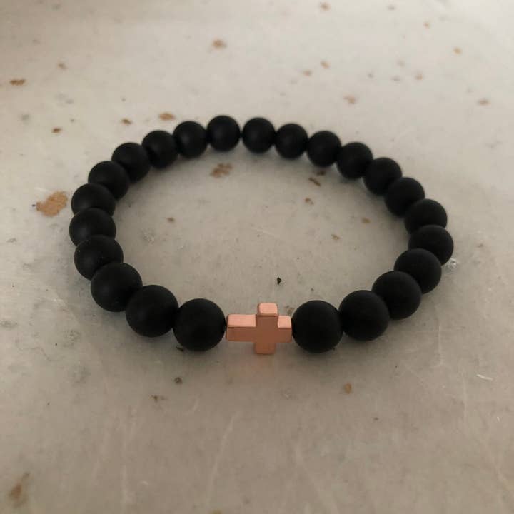 Rose Gold Christian Cross Bracelet Unisex Christian Cross Br for wholesale by Roshni Desai & Things