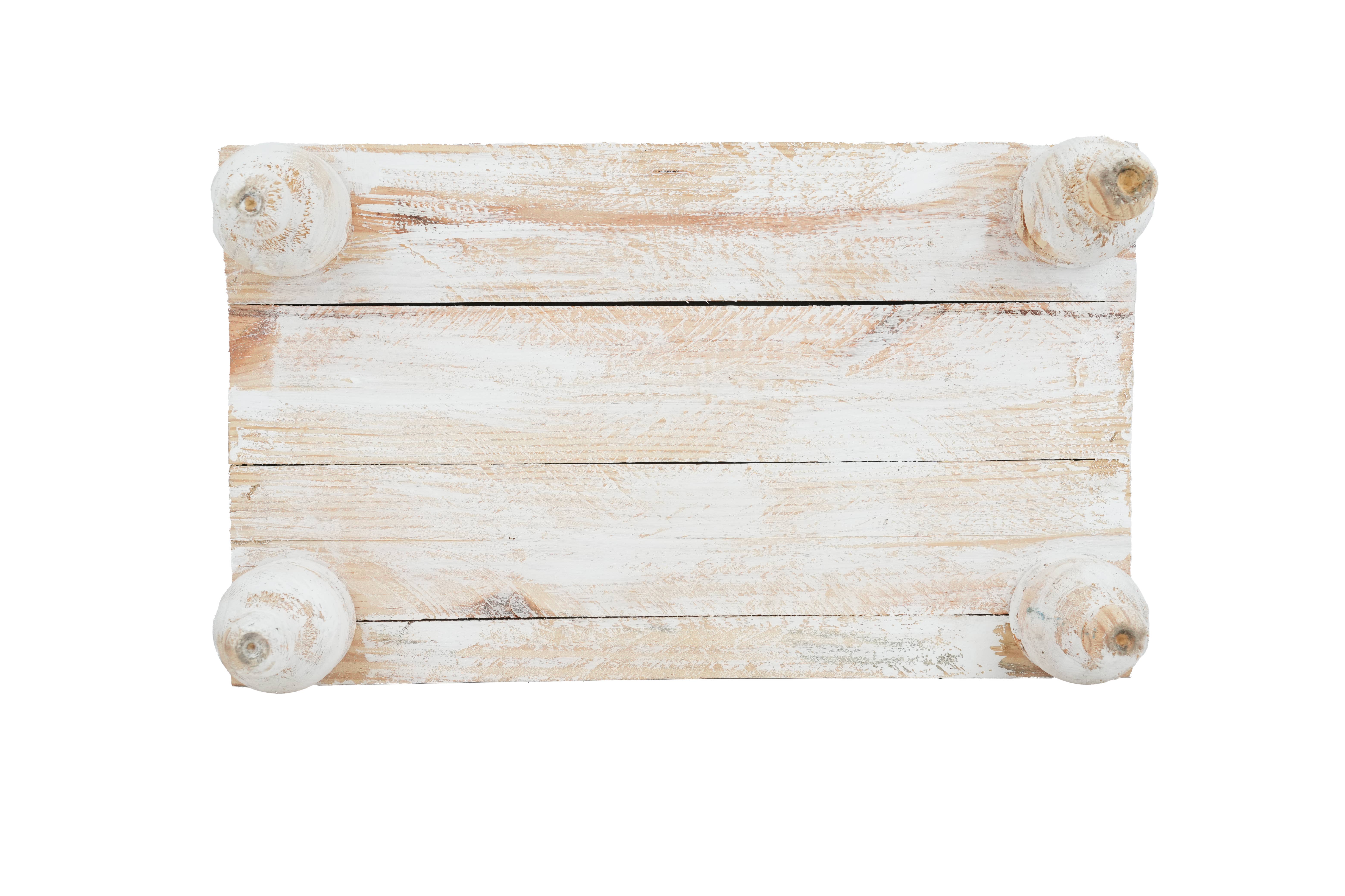 My Amigos Imports - Wholesale Retailer Display - Accessories -  Clemson-20x12 inch-Cake Table-Display-Reclaimed Wood-White3