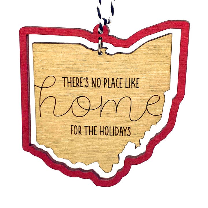 Ohio Home Christmas Ornament for wholesale by Wandering Woods Designs