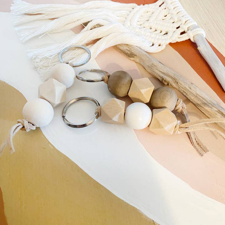 Simply Styled Art - Wholesale Keychain - Women's - Boho Wood Bead Geometric Keychain8