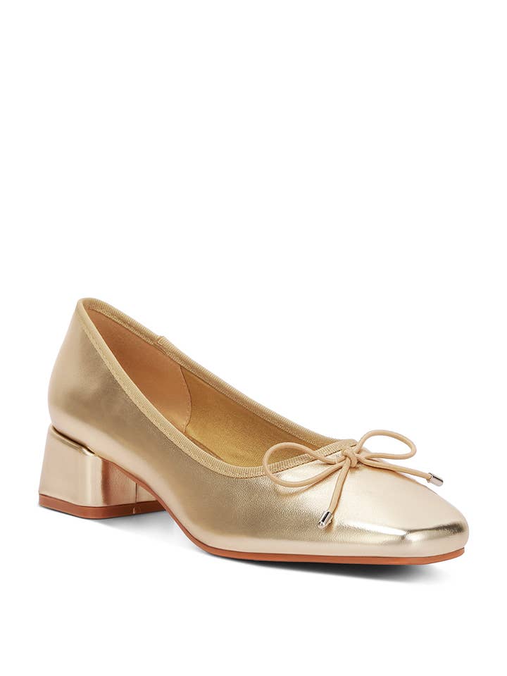 Rag Company – wholesale Low heels – Women′s – Laga Metallic Low Block Heel Ballerinas5