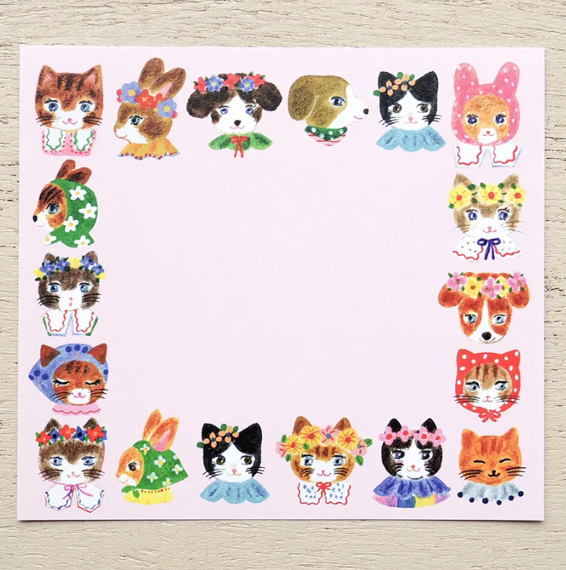 「FUNJI」In Japan - Wholesale Notepad - Aiko Fukawa Block Memo Pad | Niko Niko SMILE Animal Note Set2