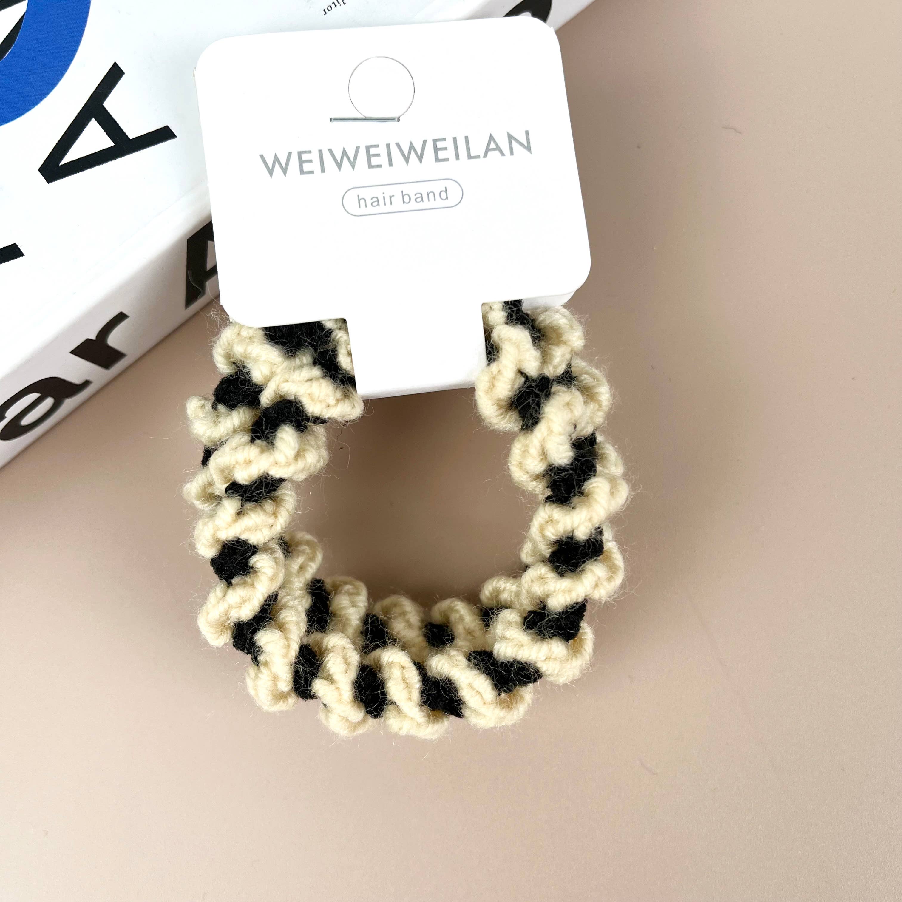 SoapElenGlen – wholesale Hair tie – 2Pcs Set plush two-color wool high elastic hair ties0