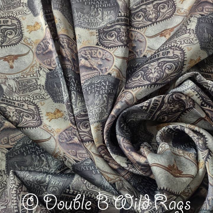 Double B Wild Rags - Wholesale Scarf - Women's - Wild Rag Rodeo Belt Buckle "Hey Champ" MISC 423 Cowboy Western Neck Scarf Bandanna by Double B Wild Rags3