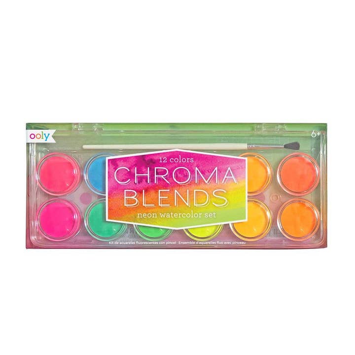 Chroma Blends: Neon Watercolor Set (13 PC Set) for wholesale by OOLY