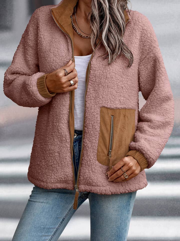 SZ1-JK8134 Teddy Sherpa Zip Up Jacket for wholesale by eLook