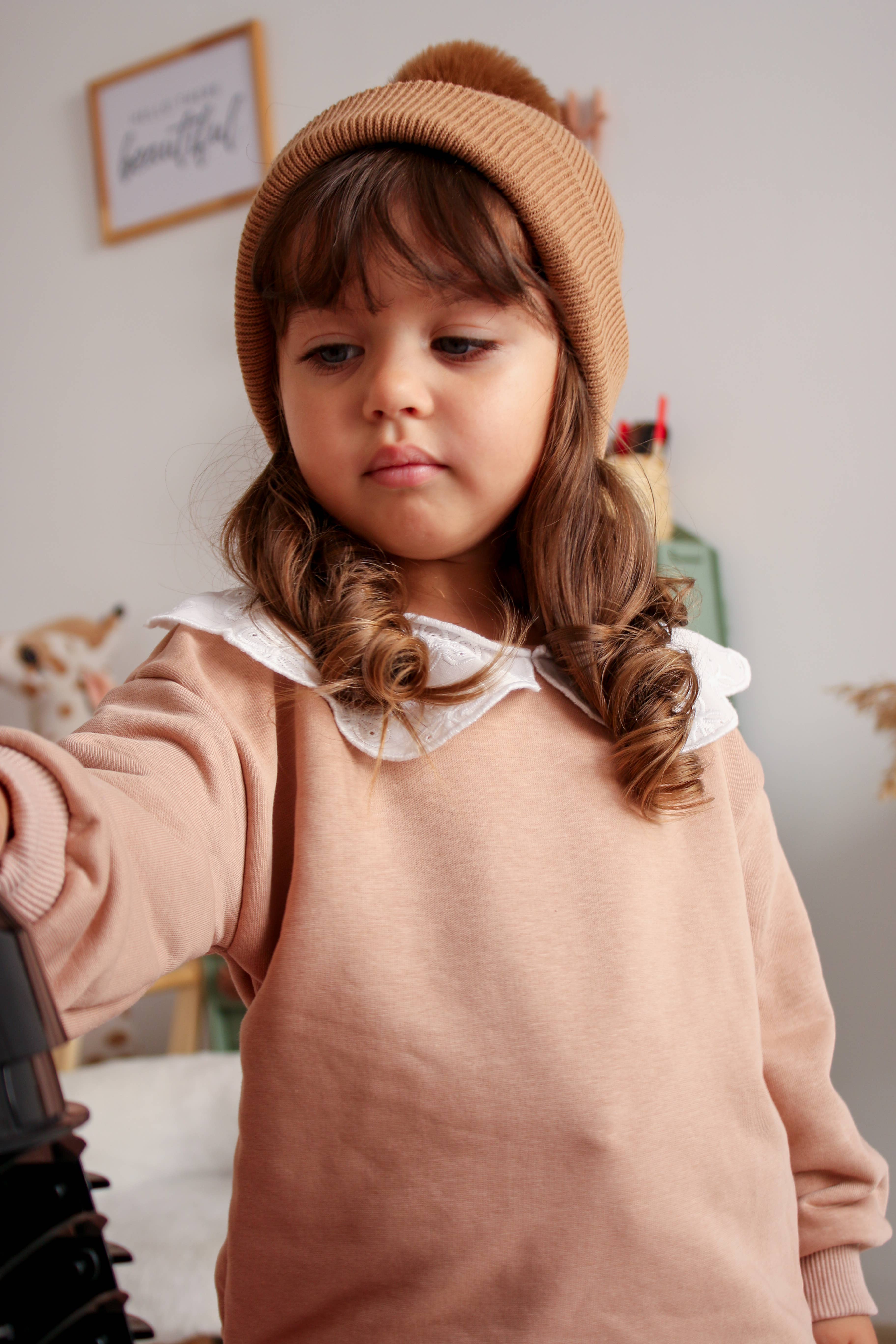 Single Pom Pom Baby/Kid's Brown Beanie Hat 0-8 Years for wholesale on Faire12