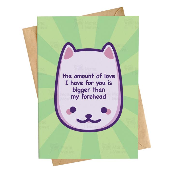 Roligt kattmeme-jubileumskort | Större än min panna för wholesale av Mona Mauve • Silly Art!