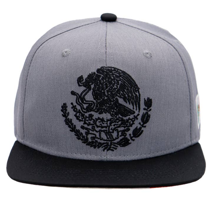 Cap Zone - Wholesale Flat Brim Cap - Unisex - Mexico Eagle Embroidered Flag Flat Bill Snapback9