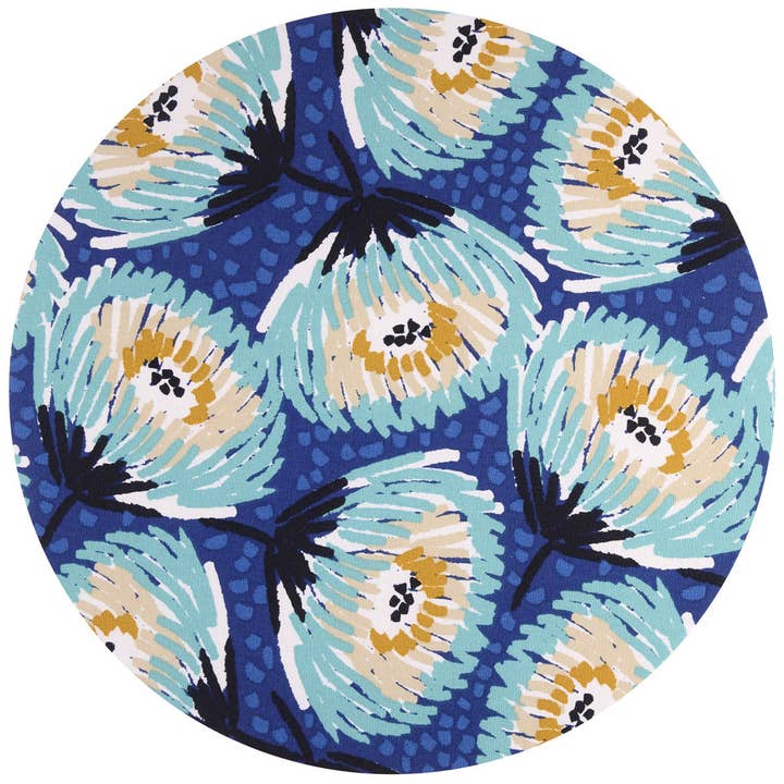 Cotton underplate - Peonia Grande Blu for wholesale by Maria Vittoria Atelier