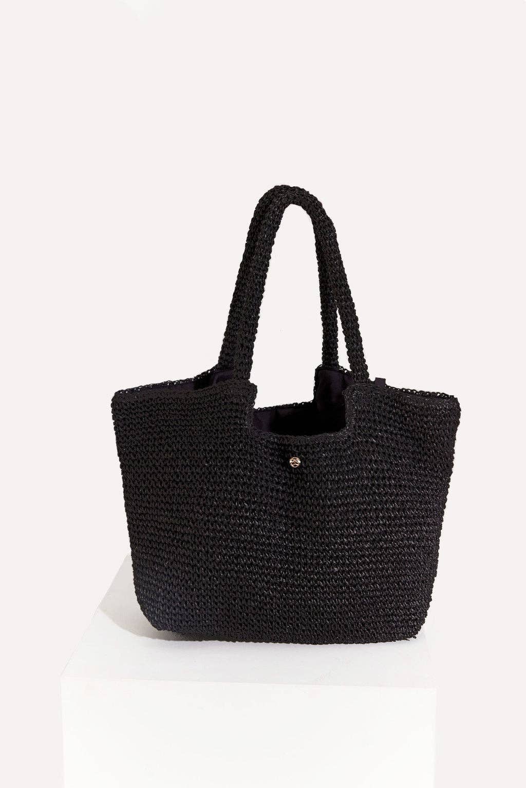 Seaspray Swimwear – wholesale Beach bag – Dominica Woven Bag In Black1
