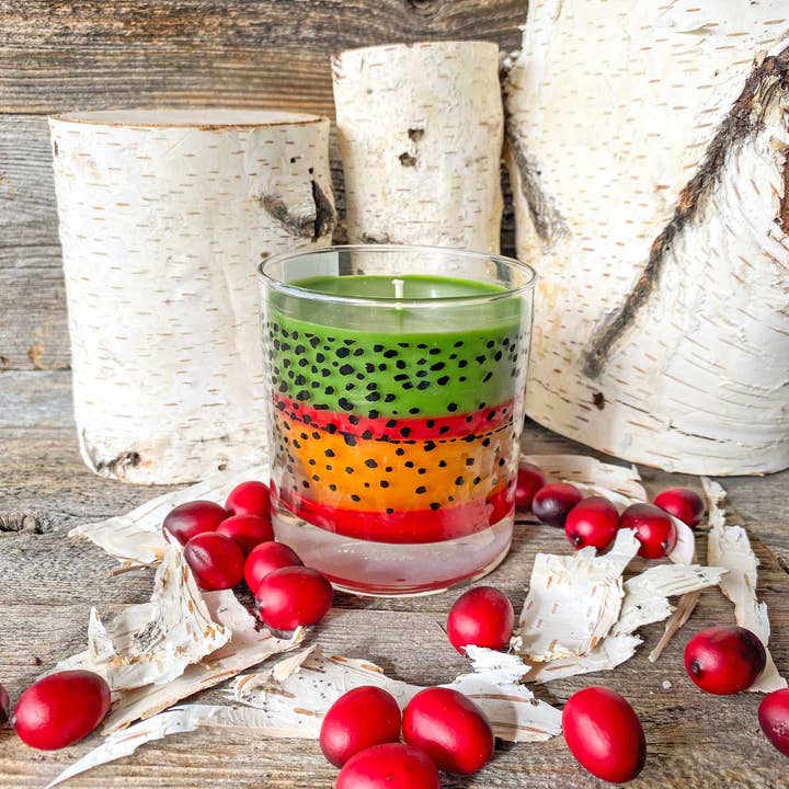Fly Fish Wyoming - Wholesale Jar/Filled Candle - Wyo Cutthroat Trout Pattern Candle5