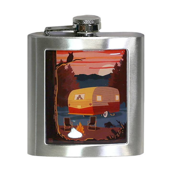 Camper udenfor far lejrbål ferie Flask Drink Cocktail for engroshandel hos Lucy Lu Designs