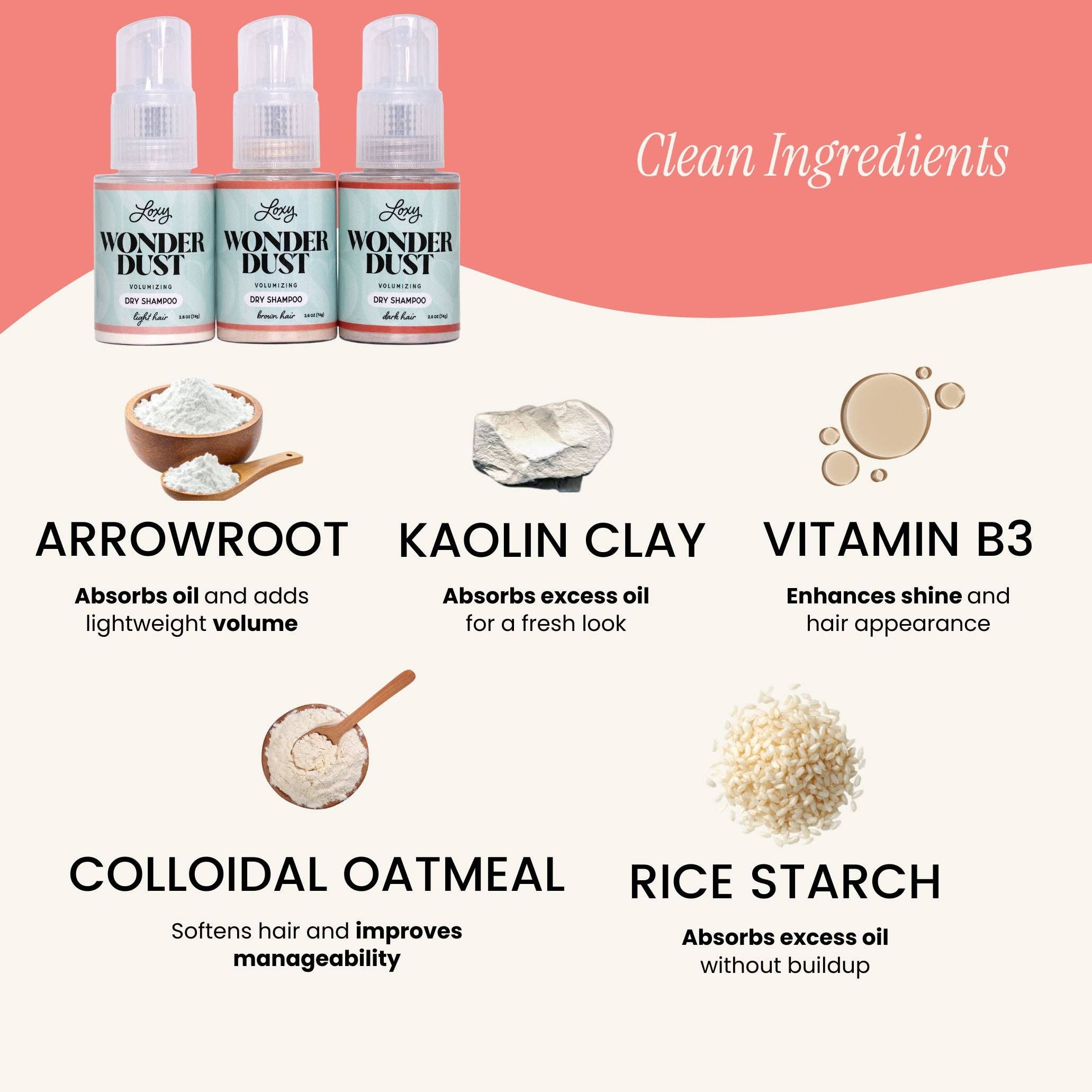 Loxy - Wholesale Dry Shampoo - Wonder Dust Dry Shampoo: Oil-Absorbing, Volumizing Powder for Light, Brown & Dark Hair2