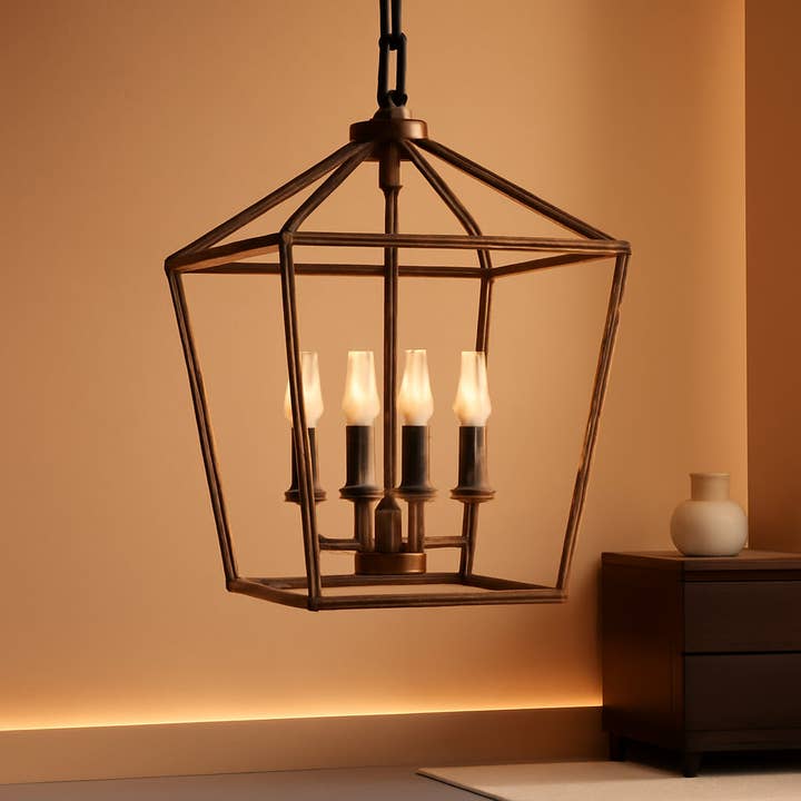 Antique Bronze 4-Light Chandelier Pendant Light Dining for wholesale on Faire