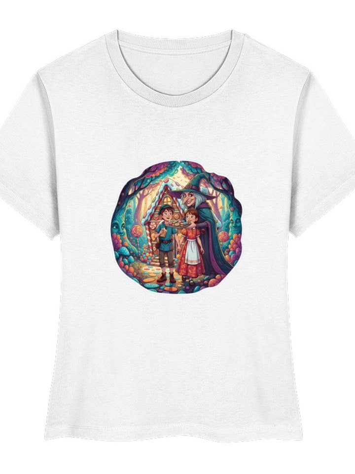 Bruja atrae a Hansel y Gretel - Camiseta premium orgánica para mujer para venta al por mayor de Uwaldu