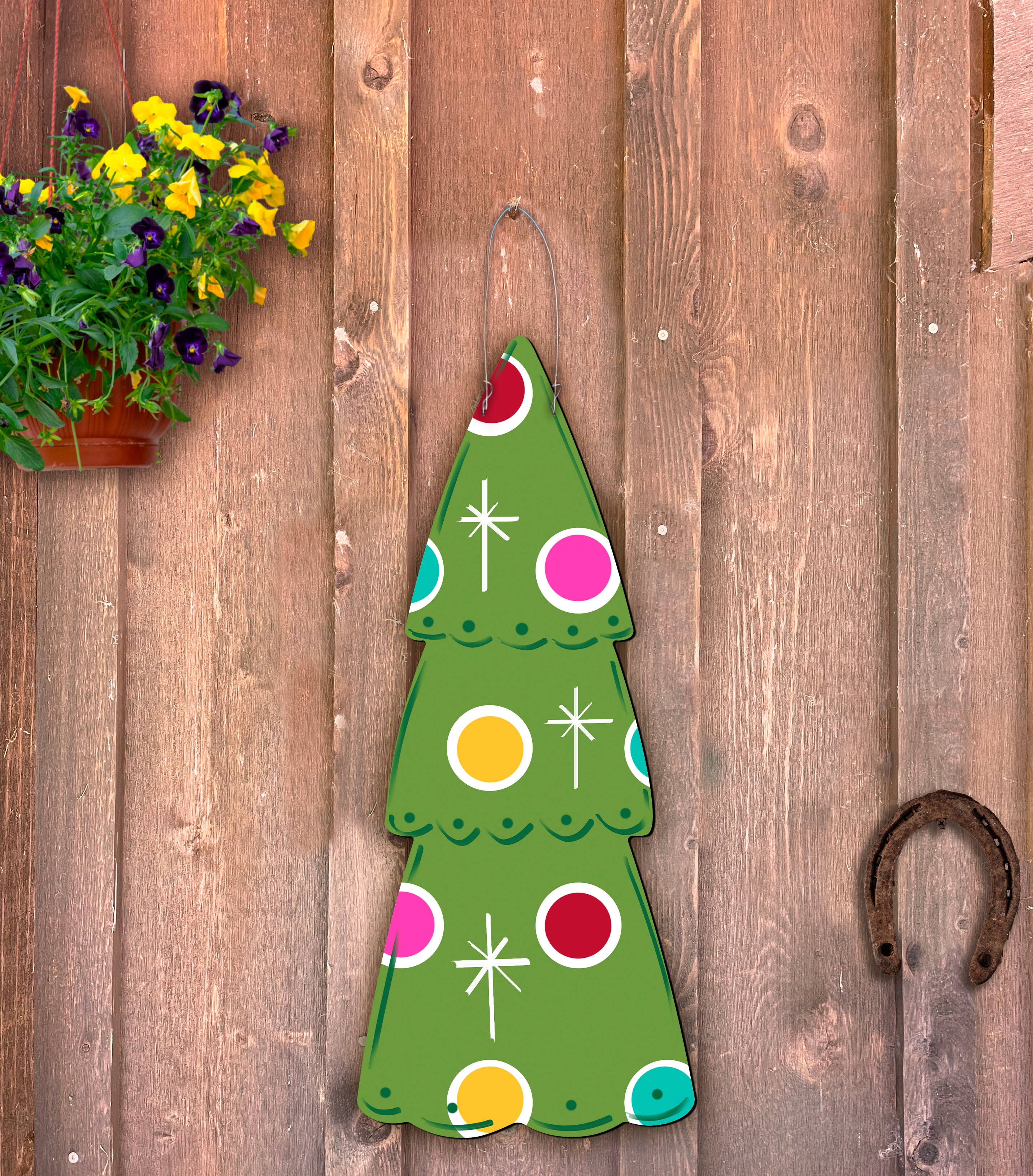 Steel Southern Designs – Cabide de porta por atacado – Arte em metal ao ar livre Árvore de Natal magra0