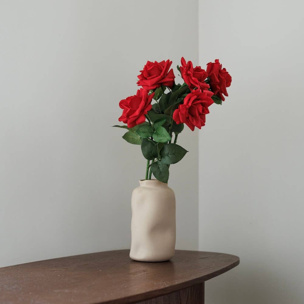 Flowrette - Wholesale Artificial Flowers - Artificial green amaranth red rose - high-end - real touch2