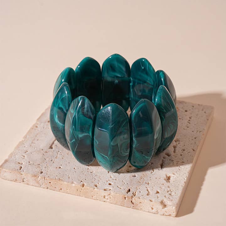 Dipped Shop - Wholesale Beaded Bracelet - Vintage Wide Resin Splicing Acrylic Bracelets DP25D62310