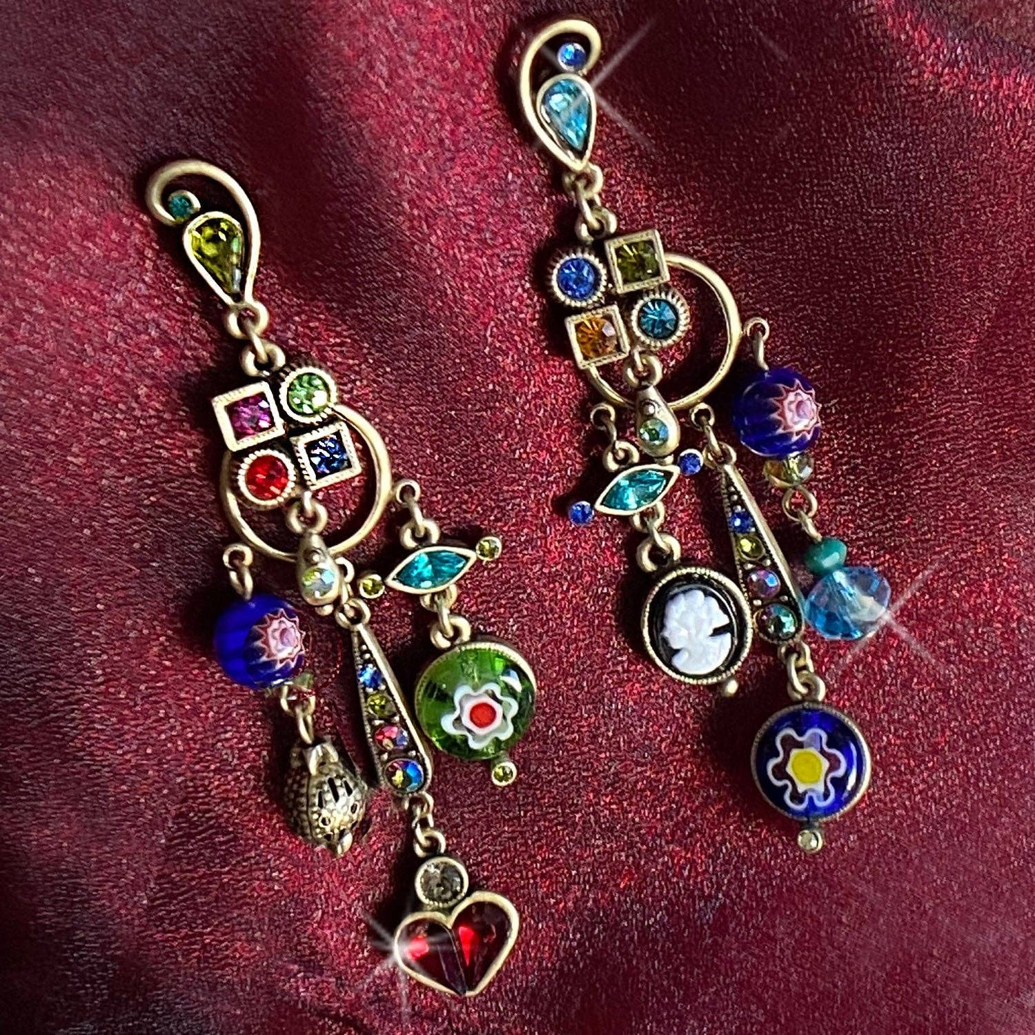 Sweet Romance Jewelry - Wholesale Dangle Earrings - Mismatched Modernist Geometric Earrings  E475-MM3