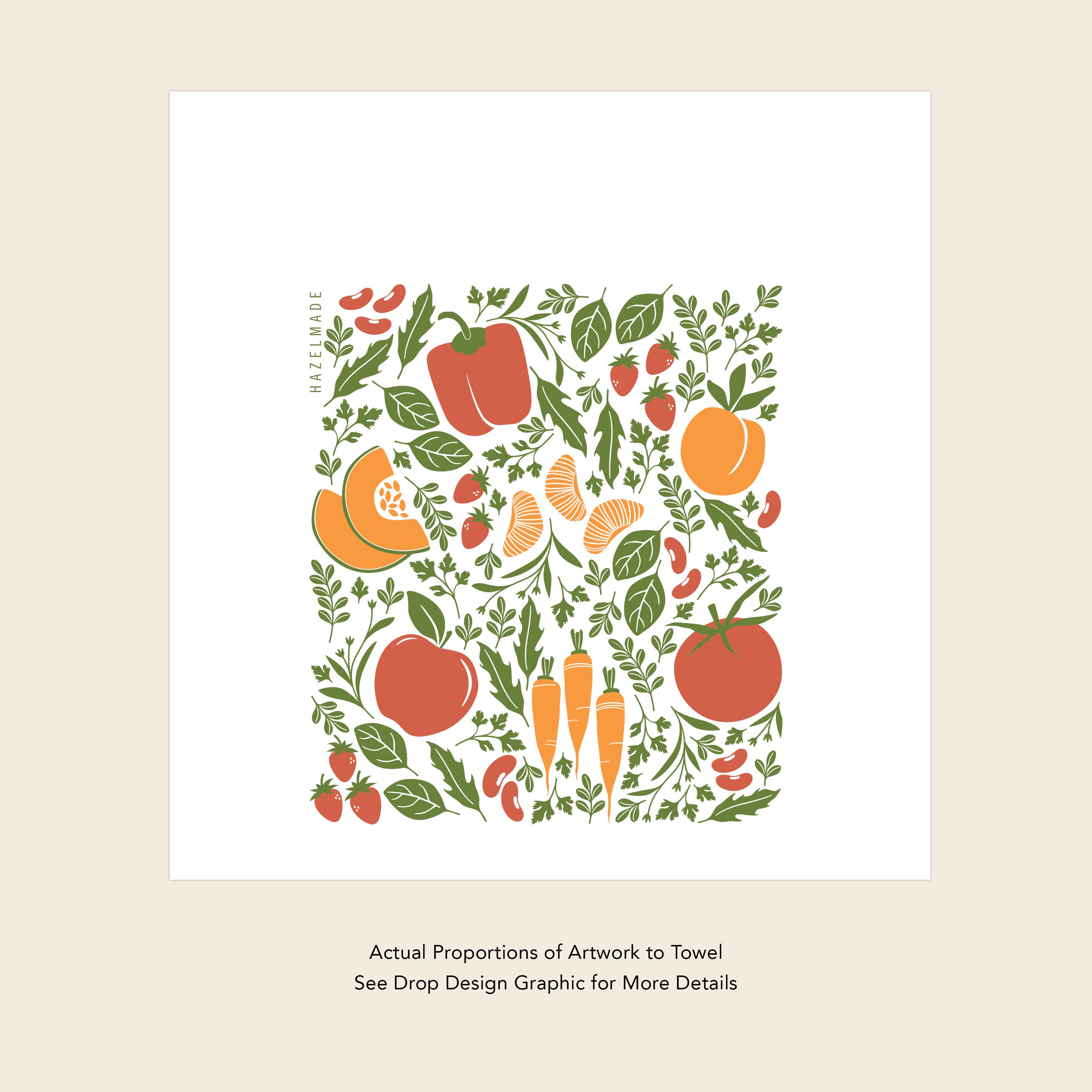 HAZELMADE® Tea Towels + Gifts - Wholesale Tea Towel - Orange Farmers Market Tea Towel | Kitchen Decor6