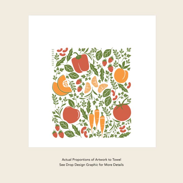 HAZELMADE® Tea Towels + Gifts - Wholesale Tea Towel - Orange Farmers Market Tea Towel | Kitchen Decor6