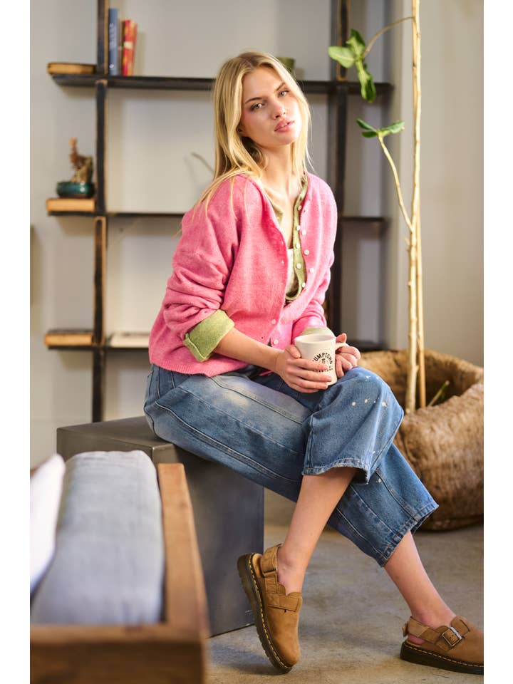 Mimosa - Wholesale Cardigan - Women's - Essential Button Down Cardigan Top14