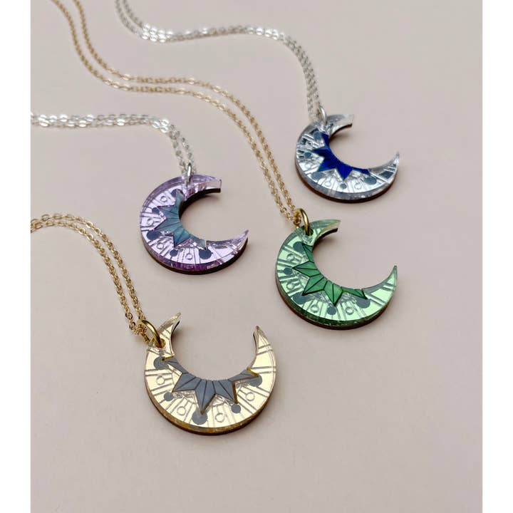 Rosa Pietsch - Wholesale Pendant/charm necklace - Aurora Moon Pendant Necklace - Lilac & Galaxy Marble3