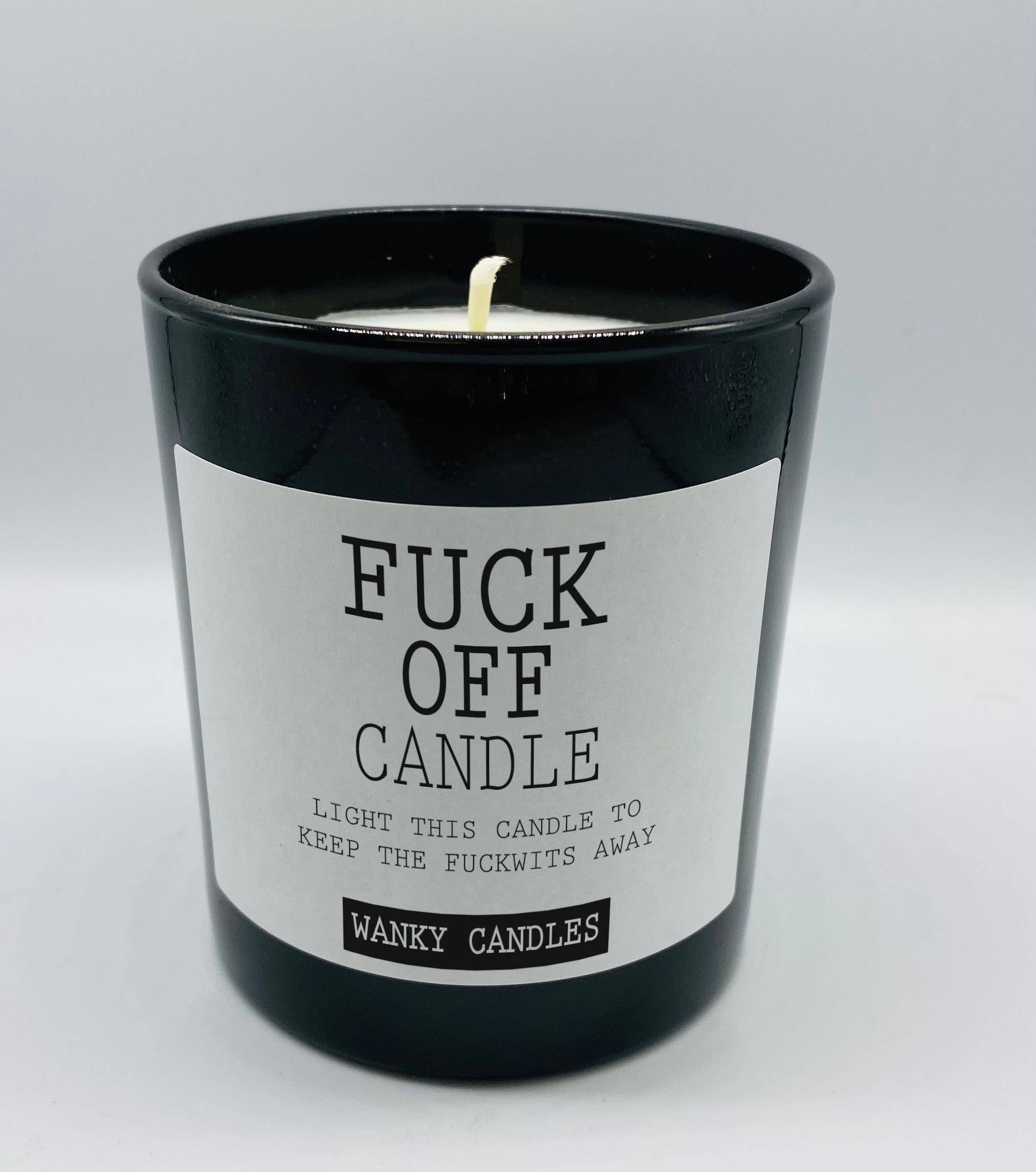 Wanky Candle Black Jar fuck off candle
